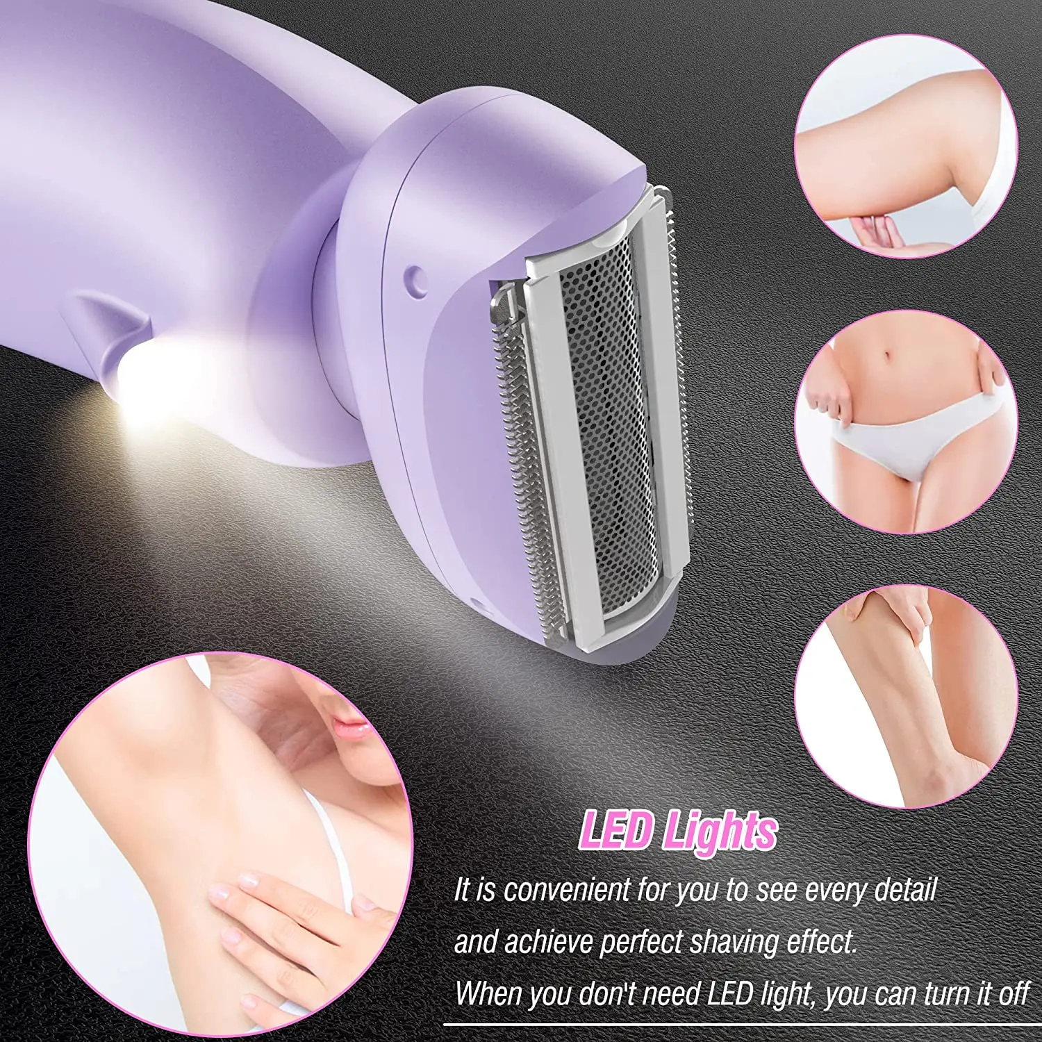 3 in 1 Blades Electric Shaver for Leg Face Body Hair Trimmer USB Battery Rechargeable Shaving Razor Lady Valentines Day Gift