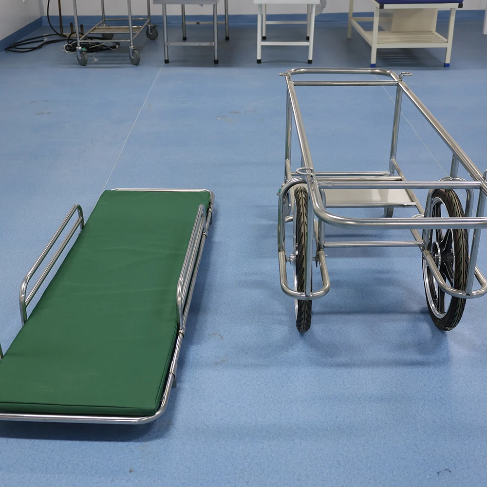 Medical Equipment Stainless Steel Ambulance Emergency Stretcher cart patient Transport Trolley For Sales