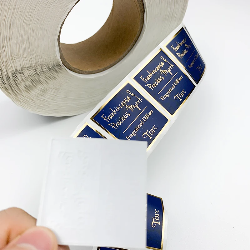 High Luxury Waterproof Roll Art Paper Glossy Lamination Gold Foil Circular Label Sticker Custom Private Brand Logo For Packaging