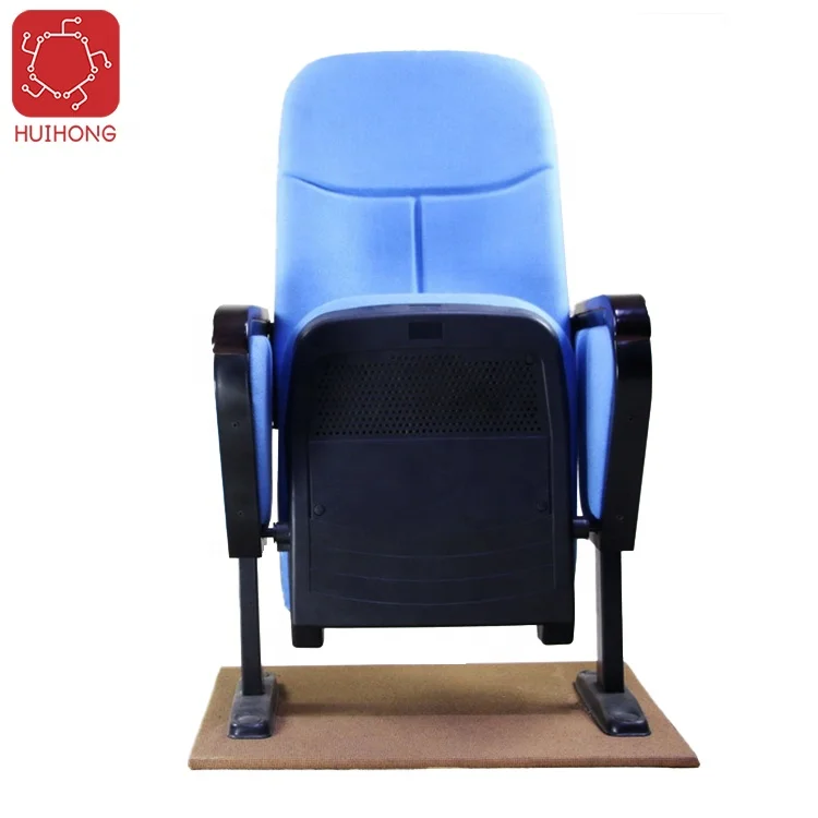 Huihong OEM церковные стулья W580 * D550 * h1055 мм синие стулья для домашнего кинотеатра недорогие стулья для аудитории стулья для церкви с подкладкой