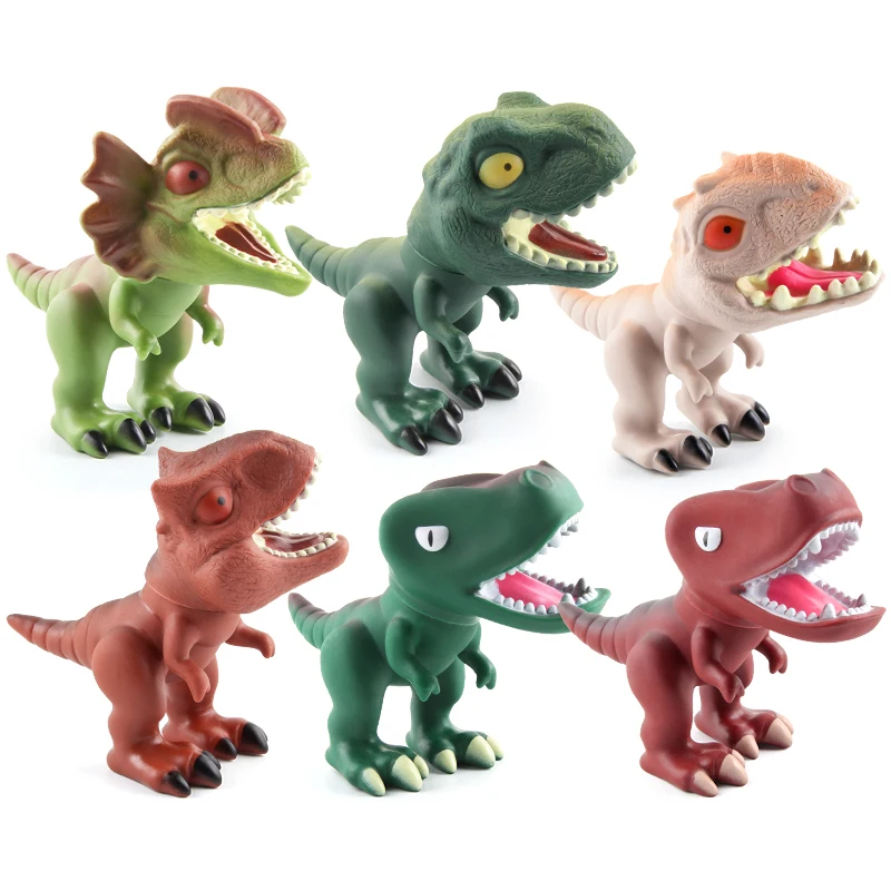 Soft Rubber Dinosaur Models Movable Head Dinosaur Toy High Quality Dinosaur Toys