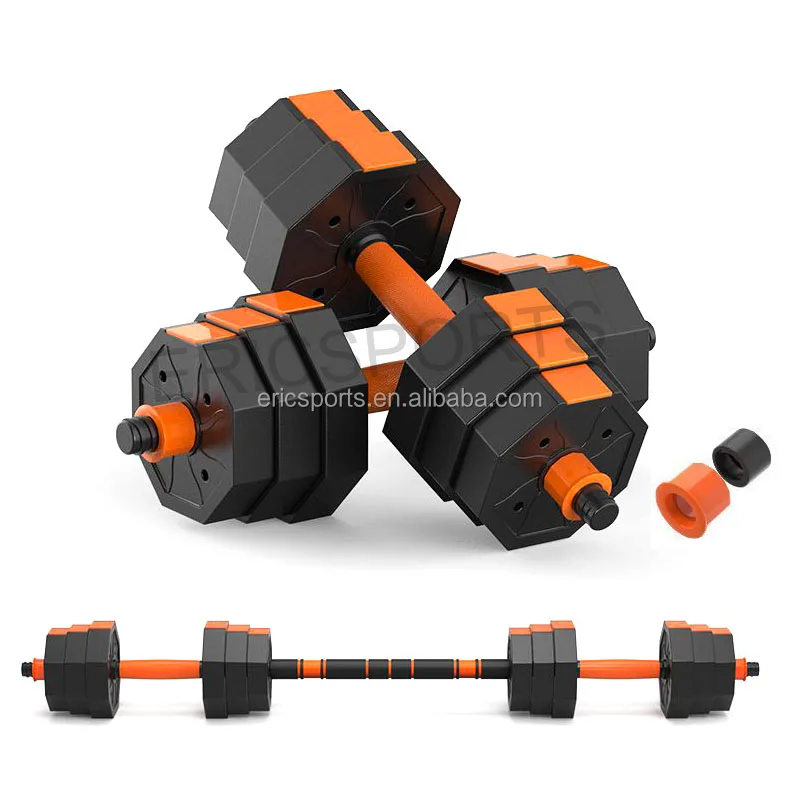 40kg 50kg environmentally friendly  adjustable plastic octagonal cement dumbbell mold  set kettlebell