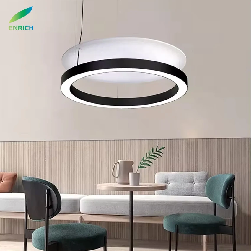 European Chandelier Hard Felt Fabric Ceiling Lamp Ring LED Pendant Light Non-Woven PET Felt Lamp 5 Years Warranty