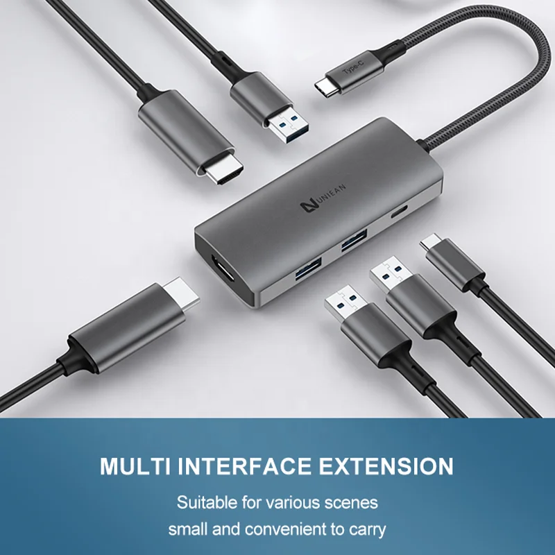 Tablet HDMI Cellphone Type-C USBC Docking Station USB C HUB 6 in 1 USB 3.0 for Ipad