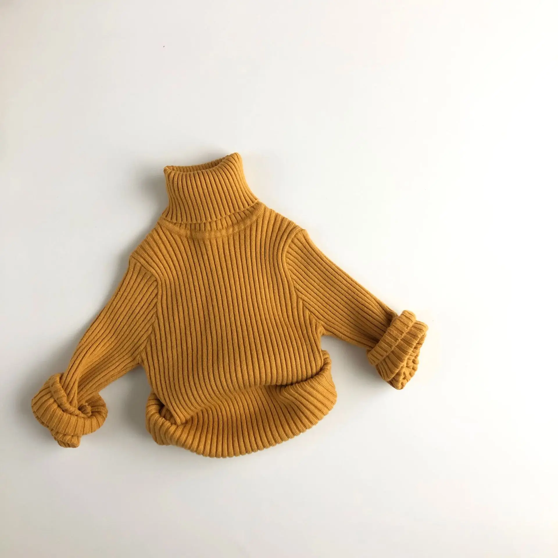 
Wholesale Winter Clothing Toddler Girl Clothes Knit Sweaters Warm Turtleneck Baby High Collar Pullover Sweater 