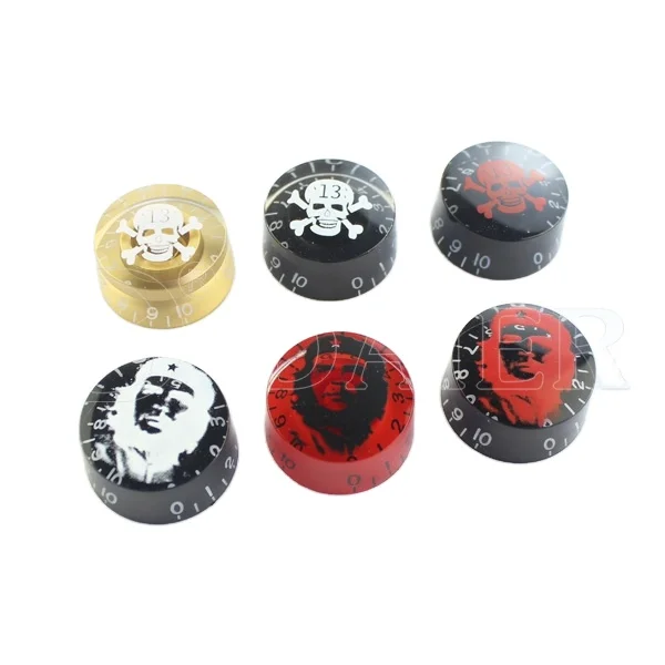 Yocheve Guitar Knobs Speed Controller Electric Guitar Knurled Knob with 18 Teeth Knurl Shaft Hole Diameter and 0-10 Numbered