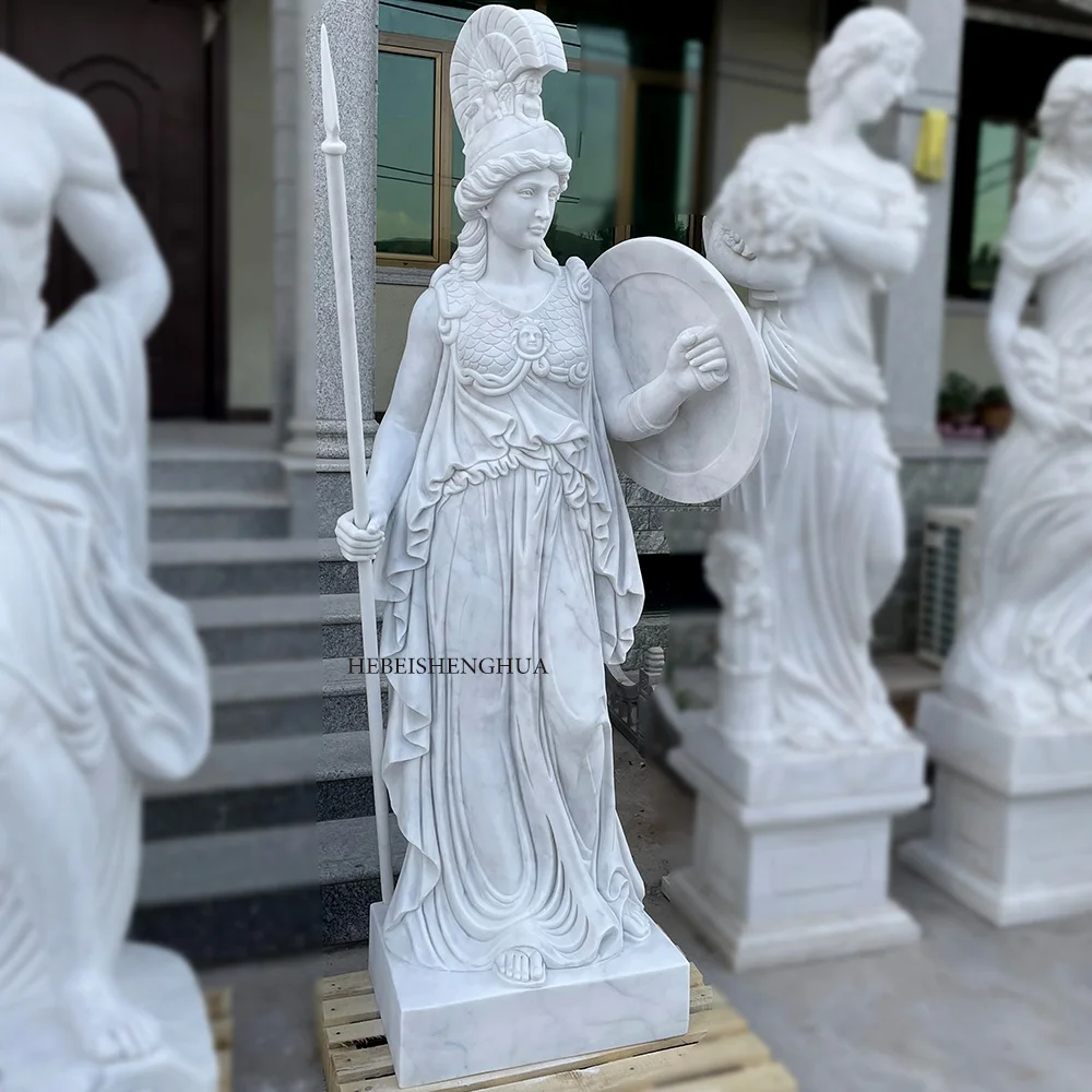 Large Greek patron Saint Poseidon The Sea King White Marble Statue For Sale