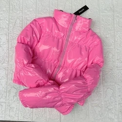 Pink Purple  XXL Bubble Jacket Cropped Parka Puffer Coat Winter Women New Fashion Clothing Black With TianFang Jacket