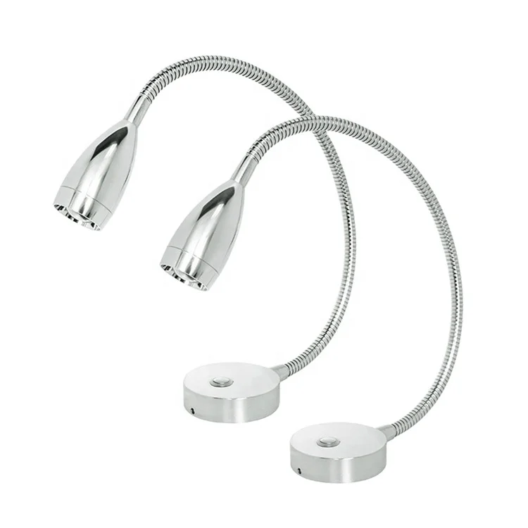 Genuine Vehicle 3w Flexible Touch Dimmer Caravan Interior Accessories 12V 24V LED Neck Reading Light For RV Motorhome