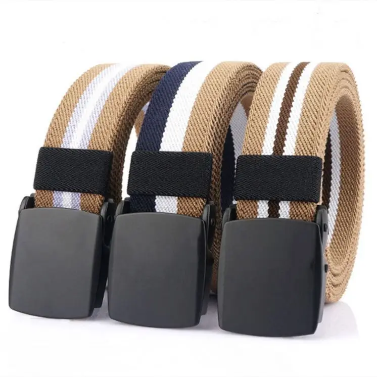 Adjustable Cotton elastic Belt Outdoor Belt Men Korean Woven Canvas Fabric Webbing Belt