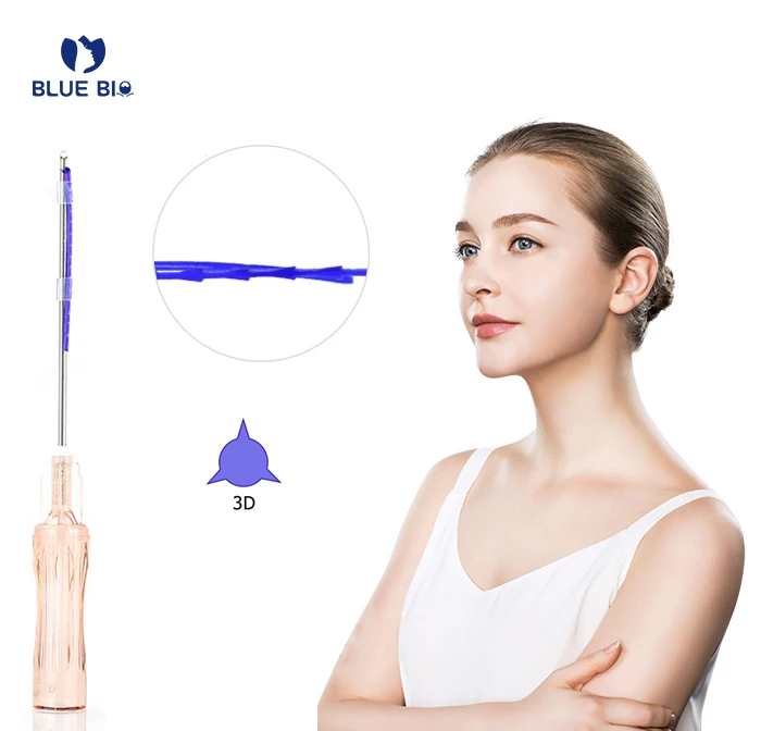 Синий био 23 г 13 мм провода подъема Pdo 4D 6D Cog резьба лифтинг лица 3D Pdo резьба с иглой типа B