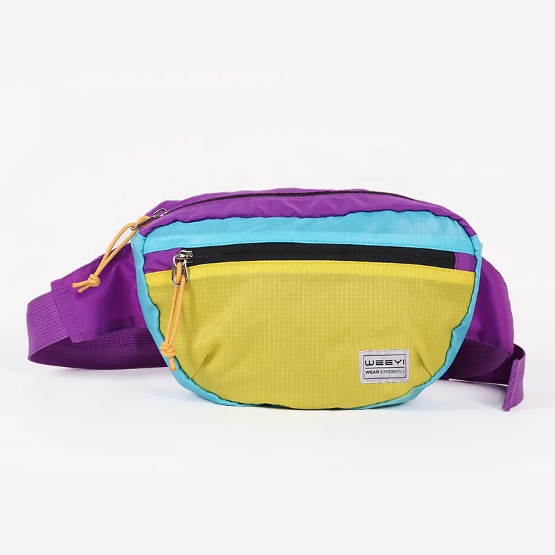 CHANGRONG Custom women men eco friendly Recycled nylon polyester Hiking Sports Zipper Fanny Pack Waist Bag Outdoor