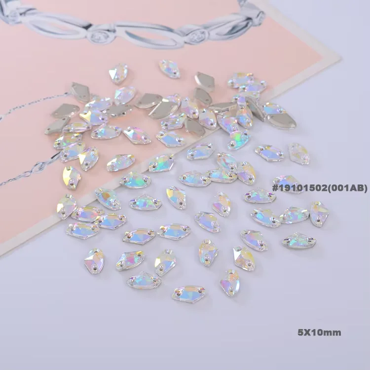 YIZE wholesale galactic cut 9x14mm sew on ab rhinestones multiple size rhinestones sew-on crystal rhinestones for clothes