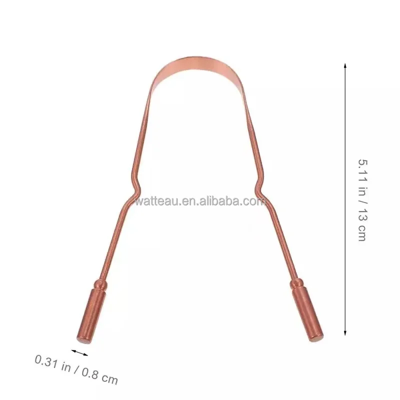 Tongue Scraper Copper Tongue Cleaner With Storage Box Portable  Oral Cleaning Tools Tongue Toothbrush