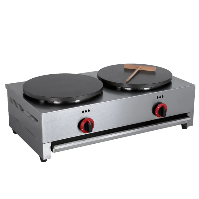 OO Commercial Automatic Gas Double Nonstick Pan Crepe and Pancake Makers Kitchen Equipment Machine