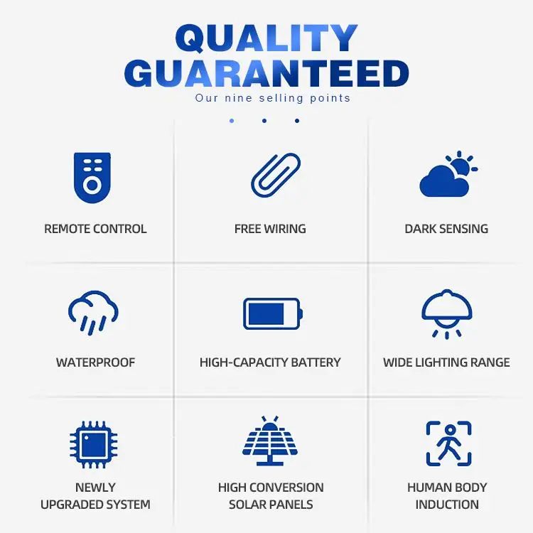 Supplier Auto Sensor Camping Grounds All-Weather 300W Solar Street Lights Outdoor