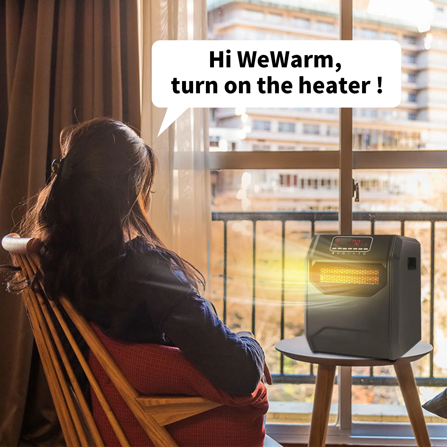 1000W 1500W Six Infrared Quartz Heat Element Electric Space Portable Mini Pco Air Warmer Heater For Home