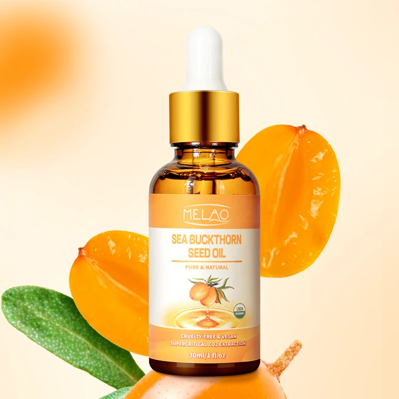 100% Pure Natural Organic Cold-Pressed Sea Buckthorn Seed Oil Brightening Anti Redness Sensitive Skin Care Moisturizing Face Oil