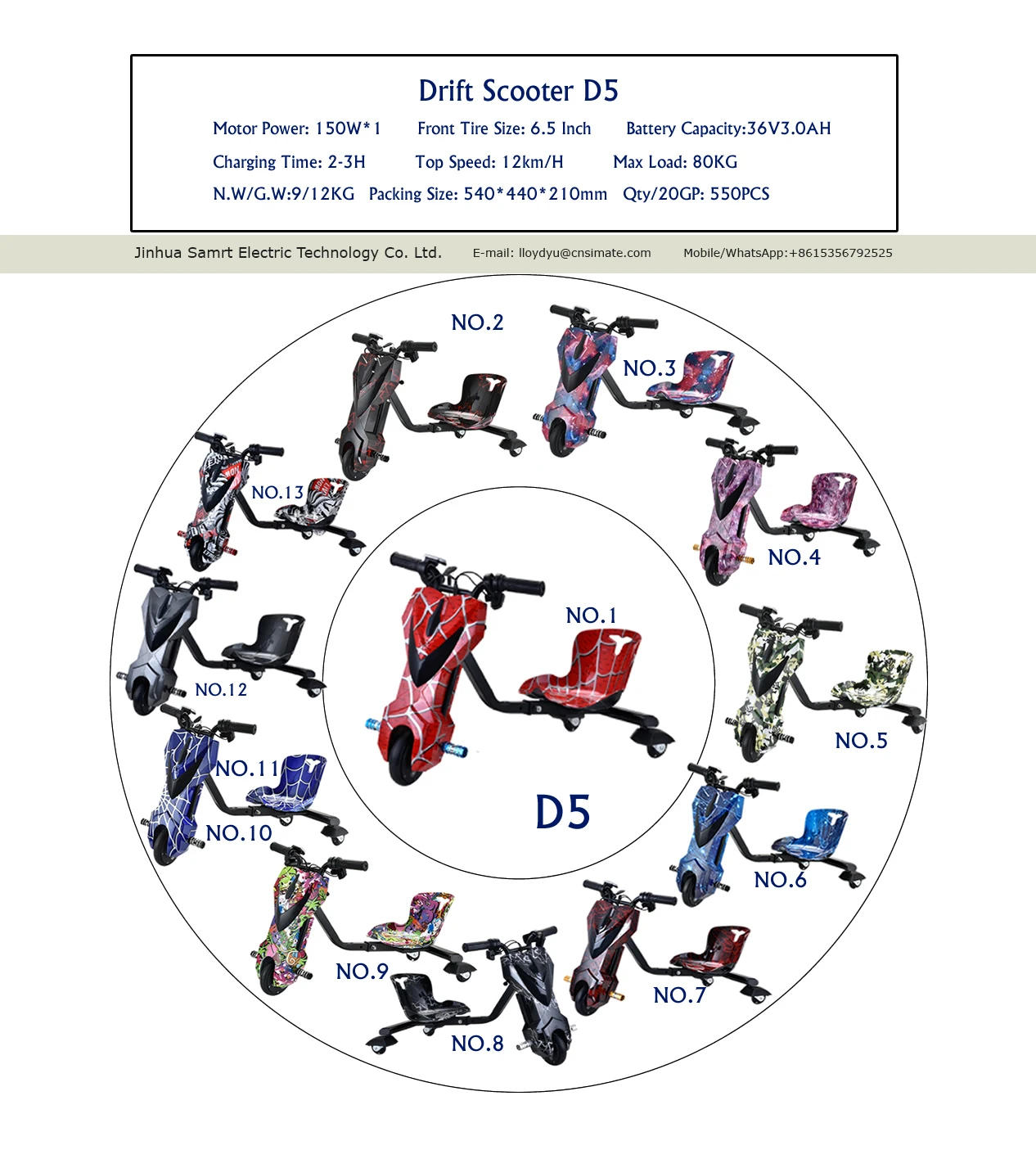 Kids ride on electric scooter 360 rotating crazy cart speed up to 15km 3 wheels electric drifting trike for kids