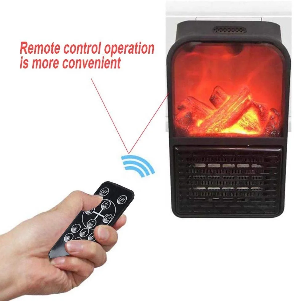 Fireplace Space Portable Mini Ceramic 3D Heater Desktop Electric Plug-In 600W Wall