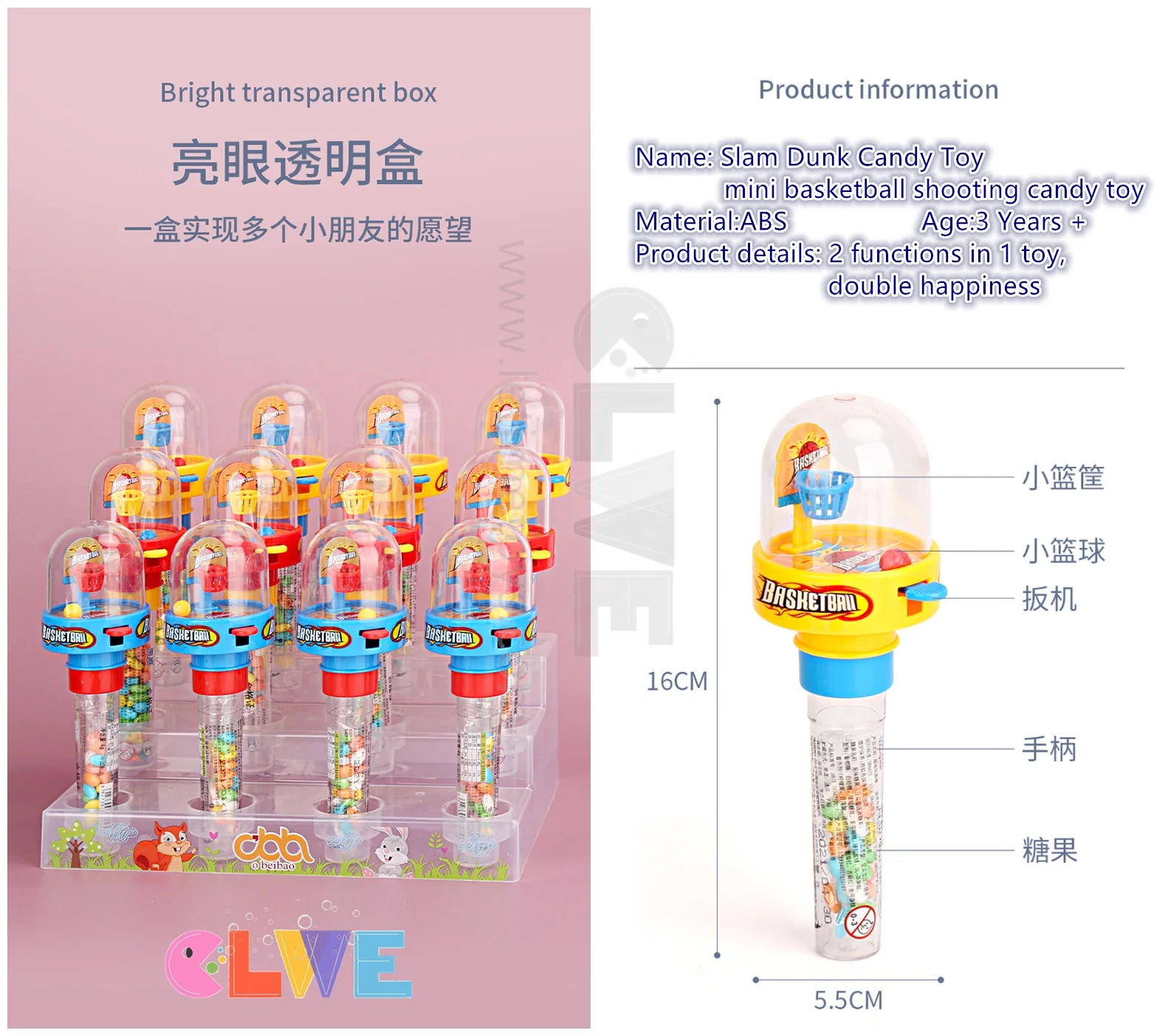 Kidsmania Slam Dunk Candy Toy mini basketball shooting candy toys mini slam dunk candy toy