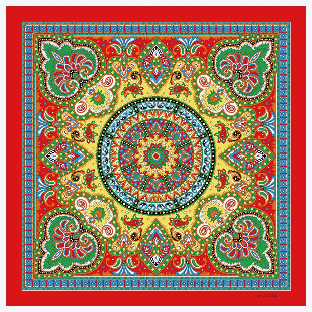 Fashion Floral Headscarf Pastoral Style Cotton Personality Hip Hop Bandana Retro Ethnic Headscarf Busker Kerchief