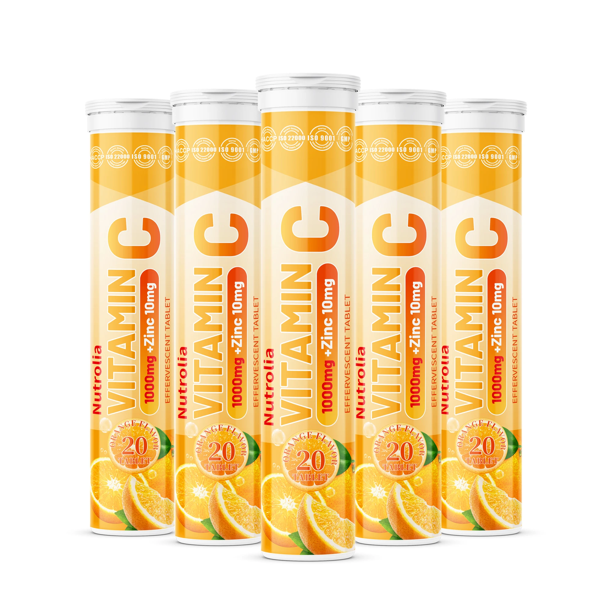 Hot sale good quality zinc supplement private label vitamin c effervescent tablet 1000mg with zinc