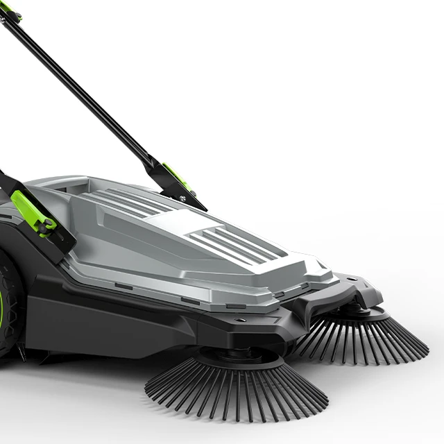 Walk-Behind Floor Sweeper Hand-Push Floor Cleaning Machine Heavy Duty for Outdoor Large Area Floor Street Sweeping Cleaning Tool