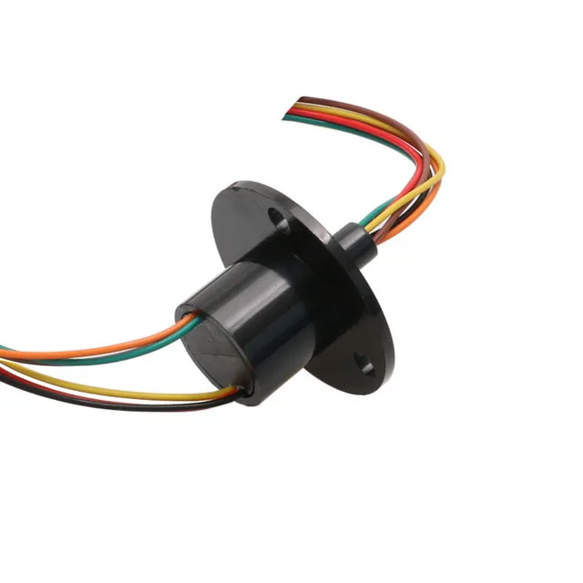6CH 5A 22mm Flange Slipring 360 Degree Rotating Electrical Joint Slip Ring for Amusement Equipment Collection Adapter