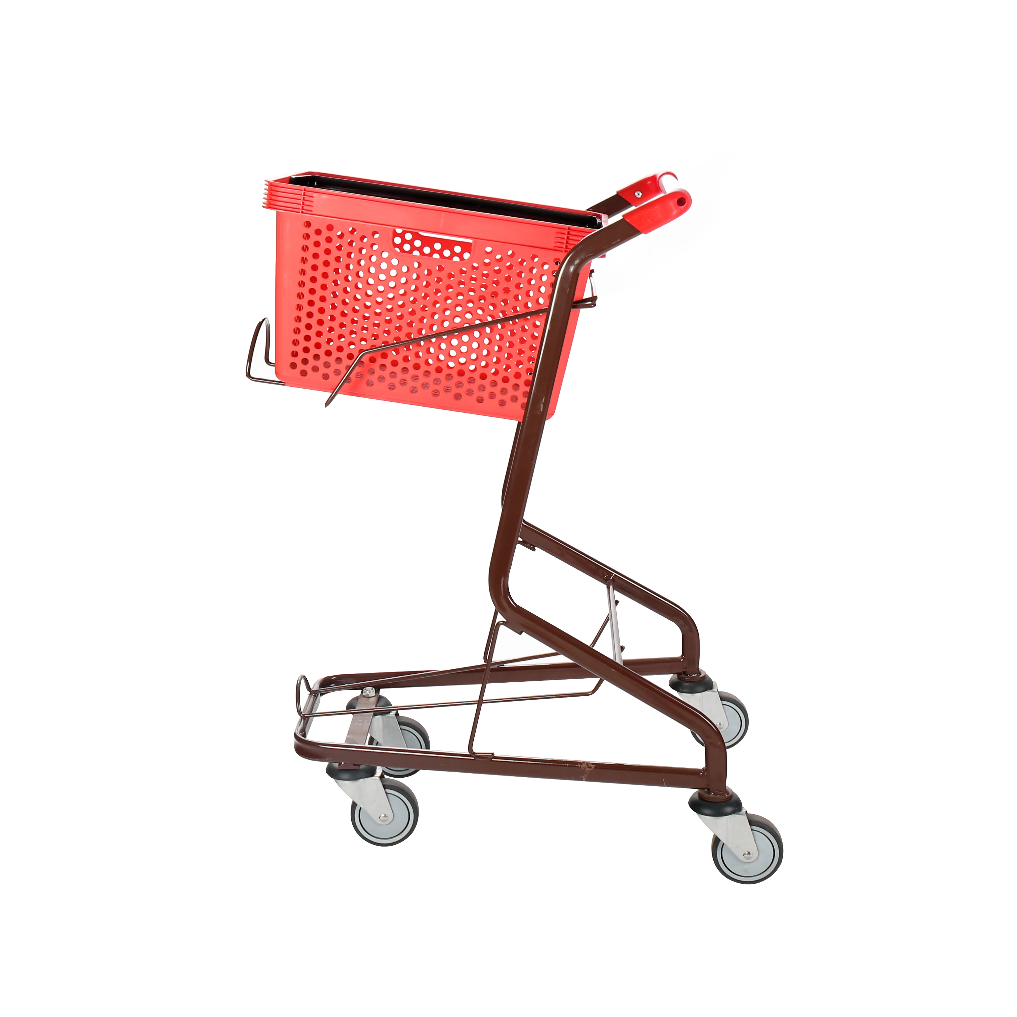 China Cheap Plastic Rolling Hand Supermarket Foldable Shopping Cart Mini Folding Shopping Trolley
