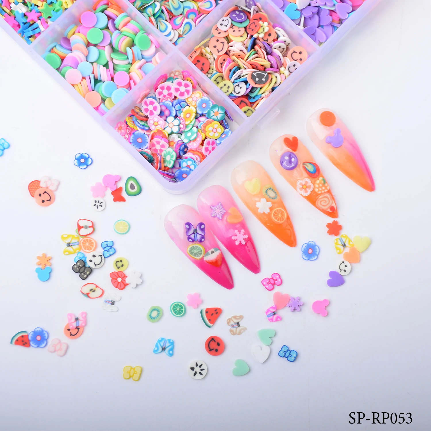 3D DIY Fruit/flower/star  Nail Supplies Polymer Slices Clay Decoration Animal Heart Polymer Nail Art Fruit Slices