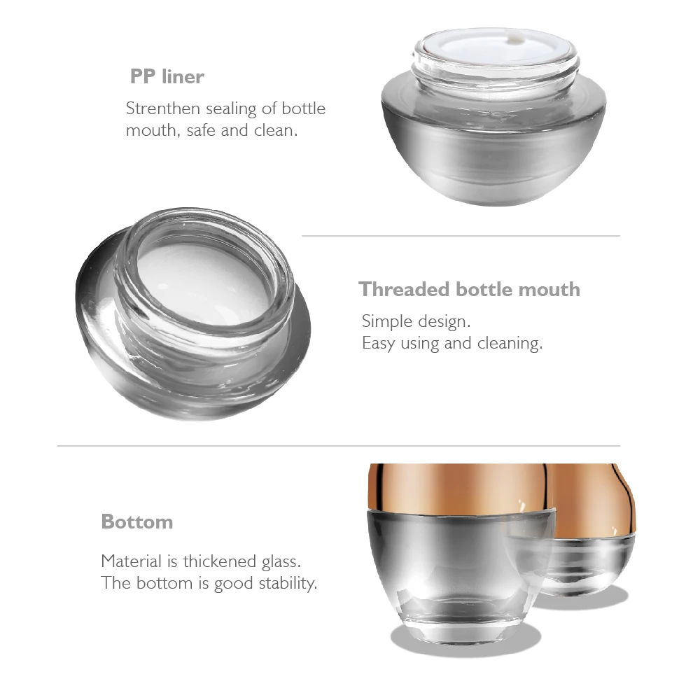 100 ml luxury glass jars packaging for cosmetics