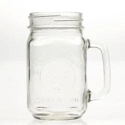 Factory Direct Wholesale 400ml Square Beverage Jars 13oz Custom Glass Mason Jars with lids and Handle