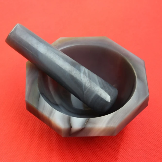 
High Quality Agate Mortar With Pestle Normal Depth Inner Diameter 100mm 