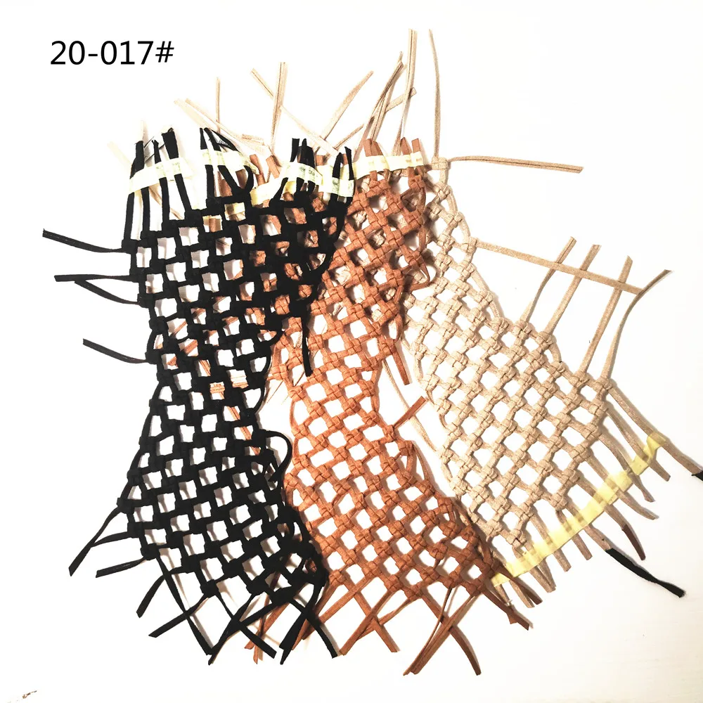 Wholesale Semi Finish hand made Woven Shoe Uppers for Women Shoes Material