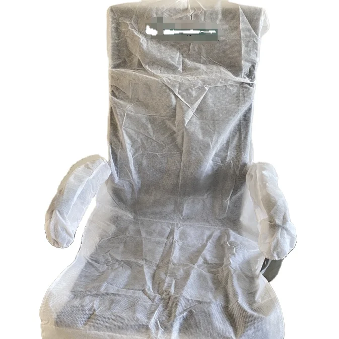 logo custom printed disposable non woven car airplane seat cover with armrest covers and tray table cover