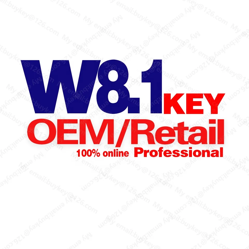 W 8.1 Professional  Key 100% online  W8.1 Pro Digital Key 64bit/32 Bit W 8.1 Pro Key License Code Send by Email
