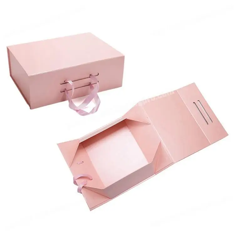 Custom Paper Luxury T-shirt Wigs Human Hair Extension Folding Foldable Rigid Magnetic Clothing Packaging Gift Box With Ribbon