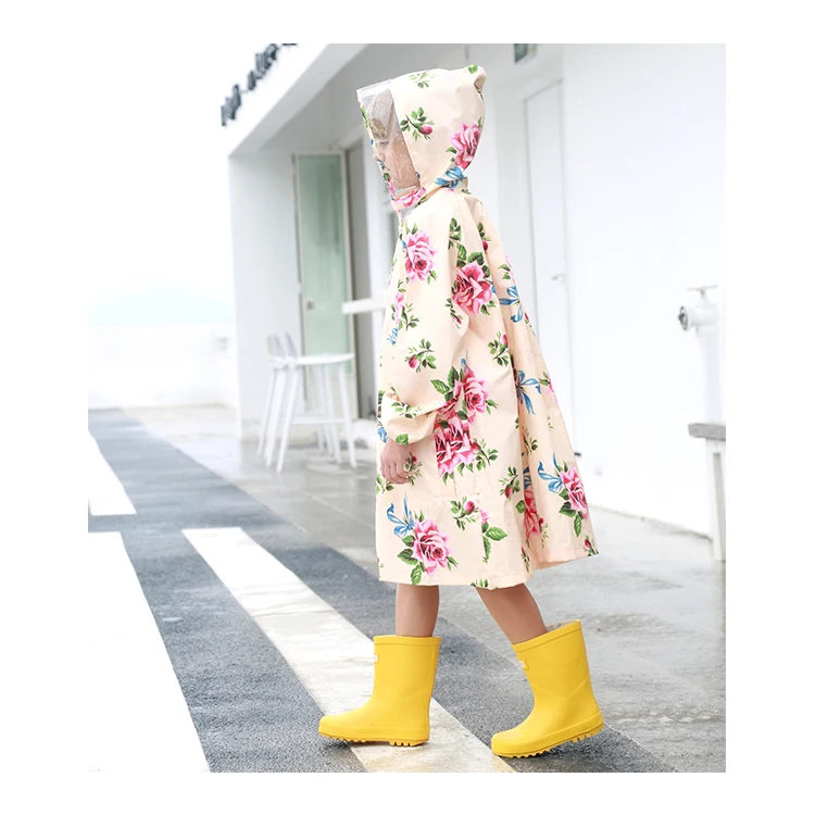 
High quality foldable children mining custom traveling pvc raincoat 