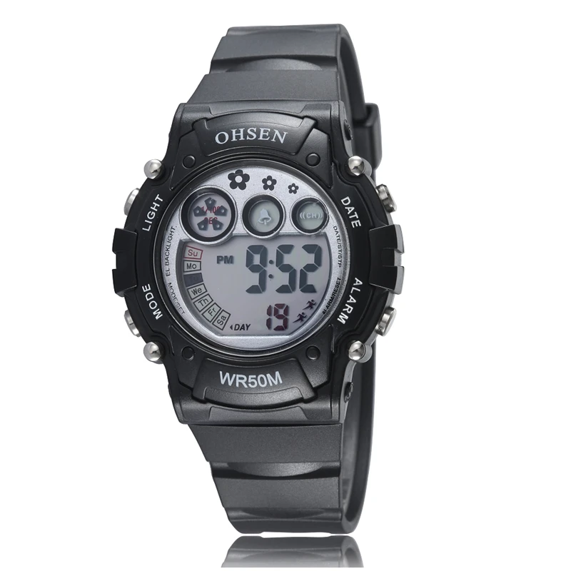 OHSEN 1508 Brand Kids Waterproof Sports Wristwatch Alarm Electronic Clock 50m Waterproof Fashion Boy Girl Children Digital Watch