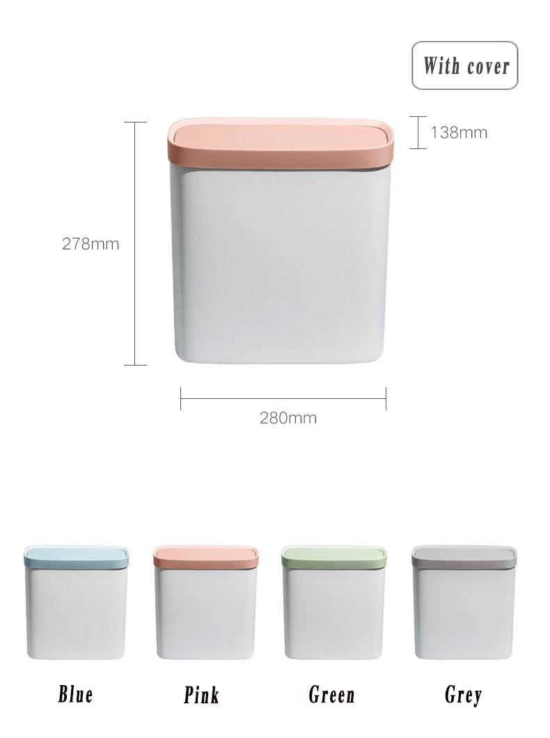 
mini car trash bin household garbage bin kitchen living room bedroom bathroom trash can waterproof car trash can with lid 