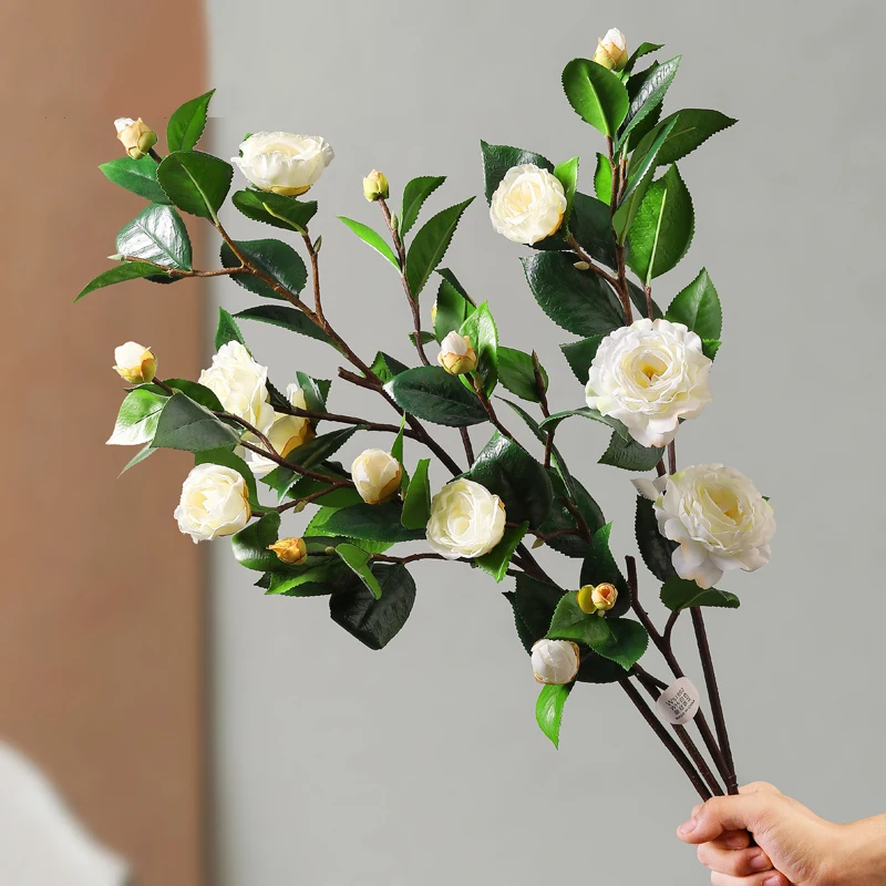 High quality artificial flowers wedding decoration wholesale flowers artificial camellia centerpiece flower for home decoration