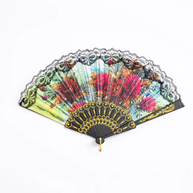 Lace Hand Fans For Women Mini Fold Fan Chinese Style Bamboo Silk Folding Summer Cooling Retro style dance fans