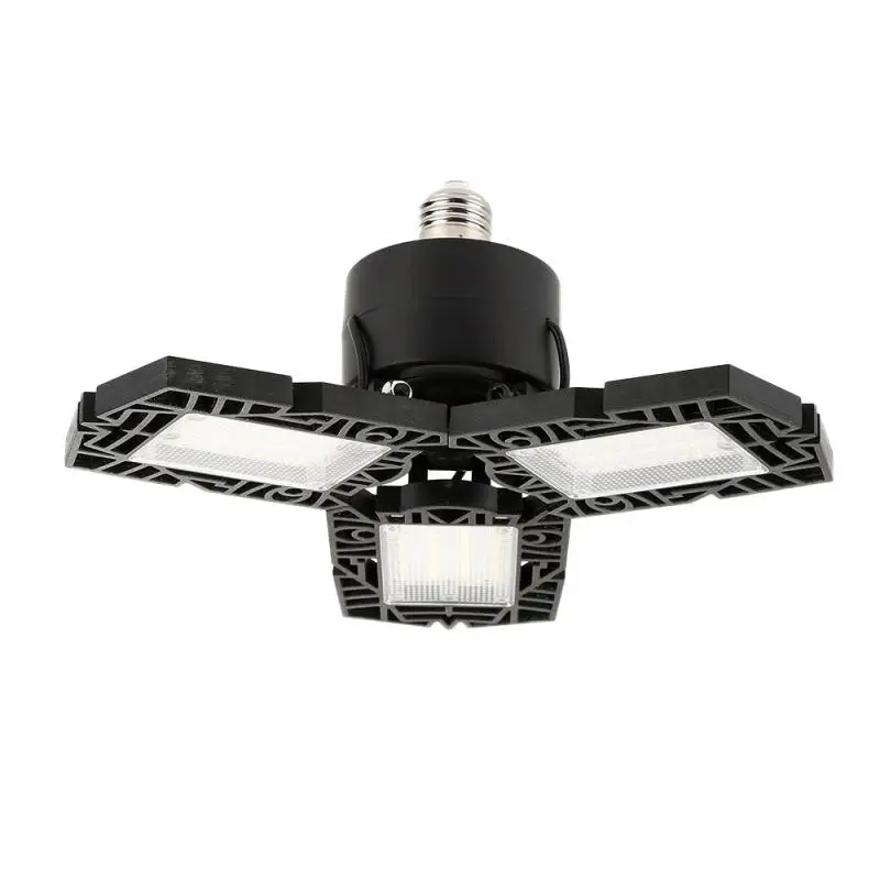 E27/E26 Led Lights 60W 6000 K Waterproof Outdoor Three Leaf Deformable 6000Lm Lights, Cri 80 Deformabale Garage Light