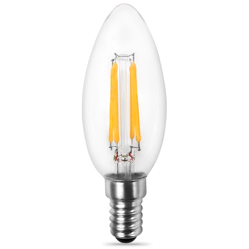 Hot sale E27/E14  candle LED Filament Bulb Lights 4W replace the incandescent lamp