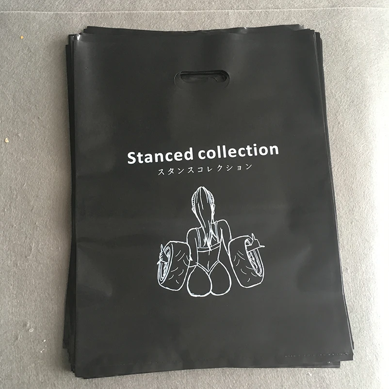 Custom reusable printed die cut handle purchase plastic shopping sachet packing plastic bag