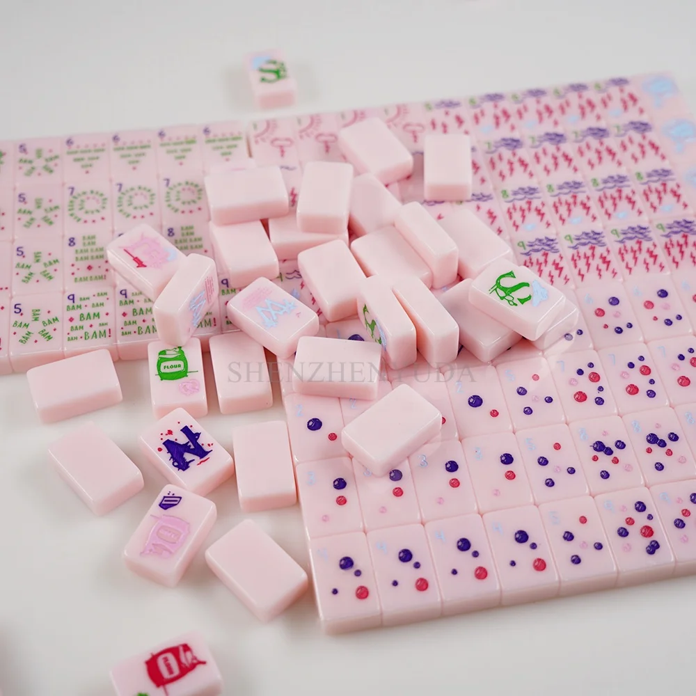 Изготовленный на заказ логотип 160 плитки Mah Jong игры акриловые домино Chino American Mahjongg набор маджонг с заготовкой