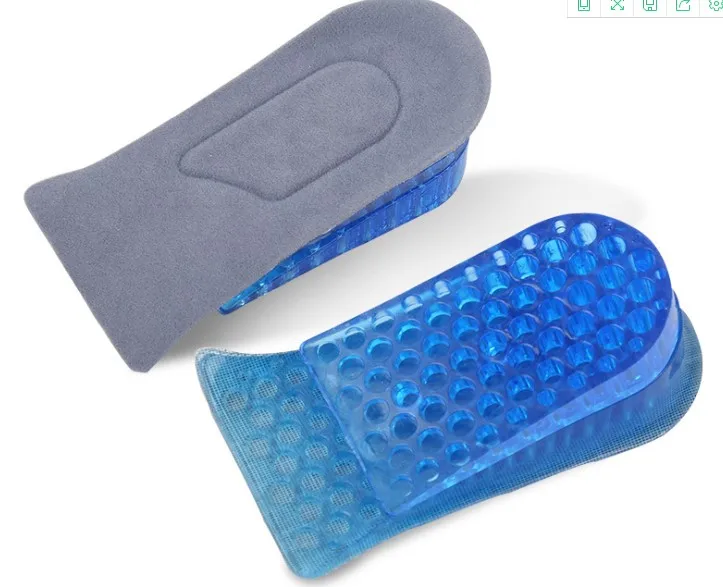 Hot Selling Gel 2 Layers 3.8cm Removable Shock Absorption Unisex Invisible Height Increase  TPR Heel Cushion Pad Insole