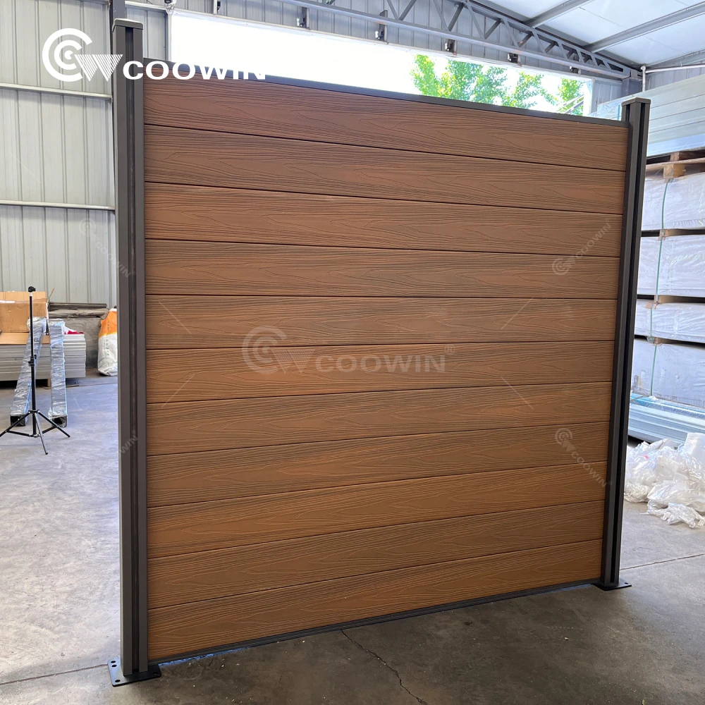 COOWIN Co-Extrusion Garden Fence Panels Outdoor Wood Plastic Composite WPC Fence Panels For Outdoor