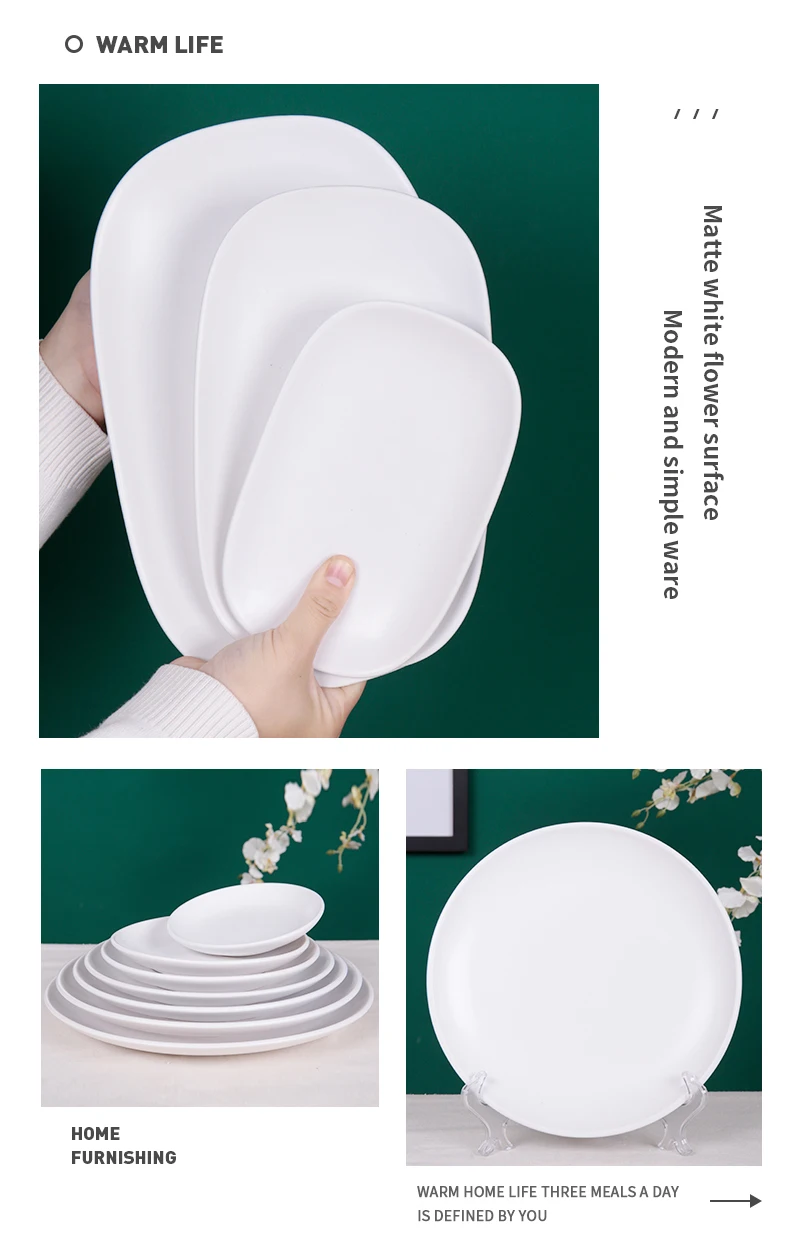 Elegant Wedding custom size white porcelain dishes white ceramic plate